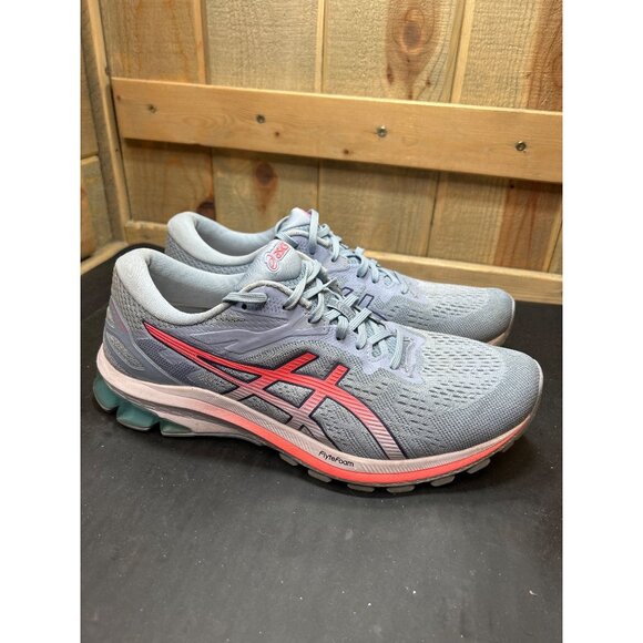 Asics Womens GT-1000 10 Wide Running Shoes Gray/Coral Lightweight Size 11 - Picture 1 of 12